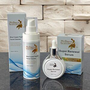 🩵💛Blue Copper Peptide Facial Cleanser + Super Renewal Serum Bundle - NIB!
